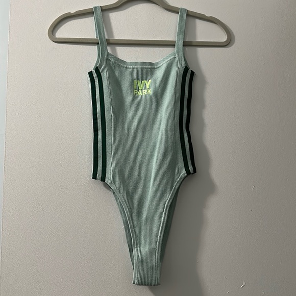 IVY PARK Tops Ivy Park Knit Thong Bodysuit Xs Green Tint